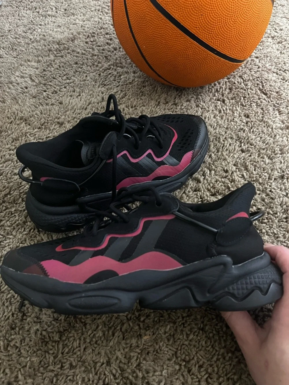 adidas Black Athletic Sneakers with Pink Accents - Picture 3 of 5